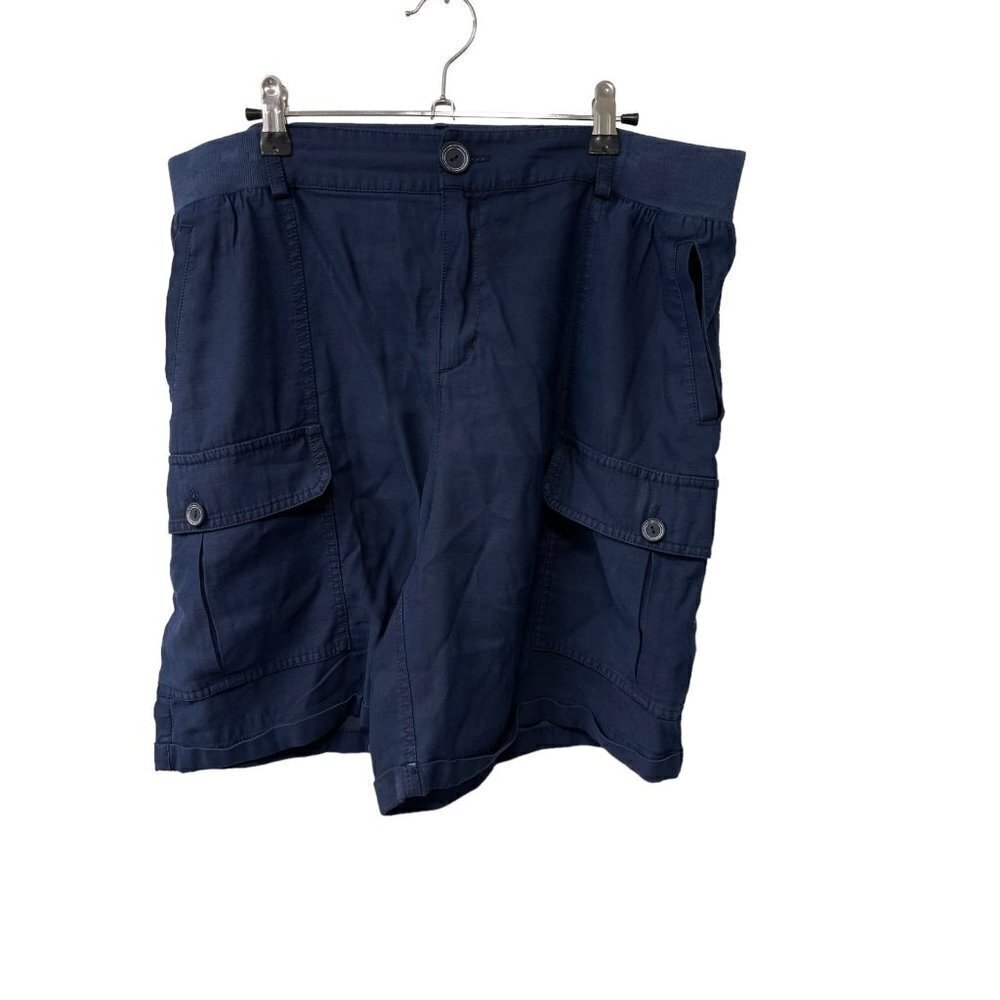 Soft Surroundings Pali Shorts Women's Size XL Cargo Bottoms Above Knee Navy Blue - Picture 2 of 7